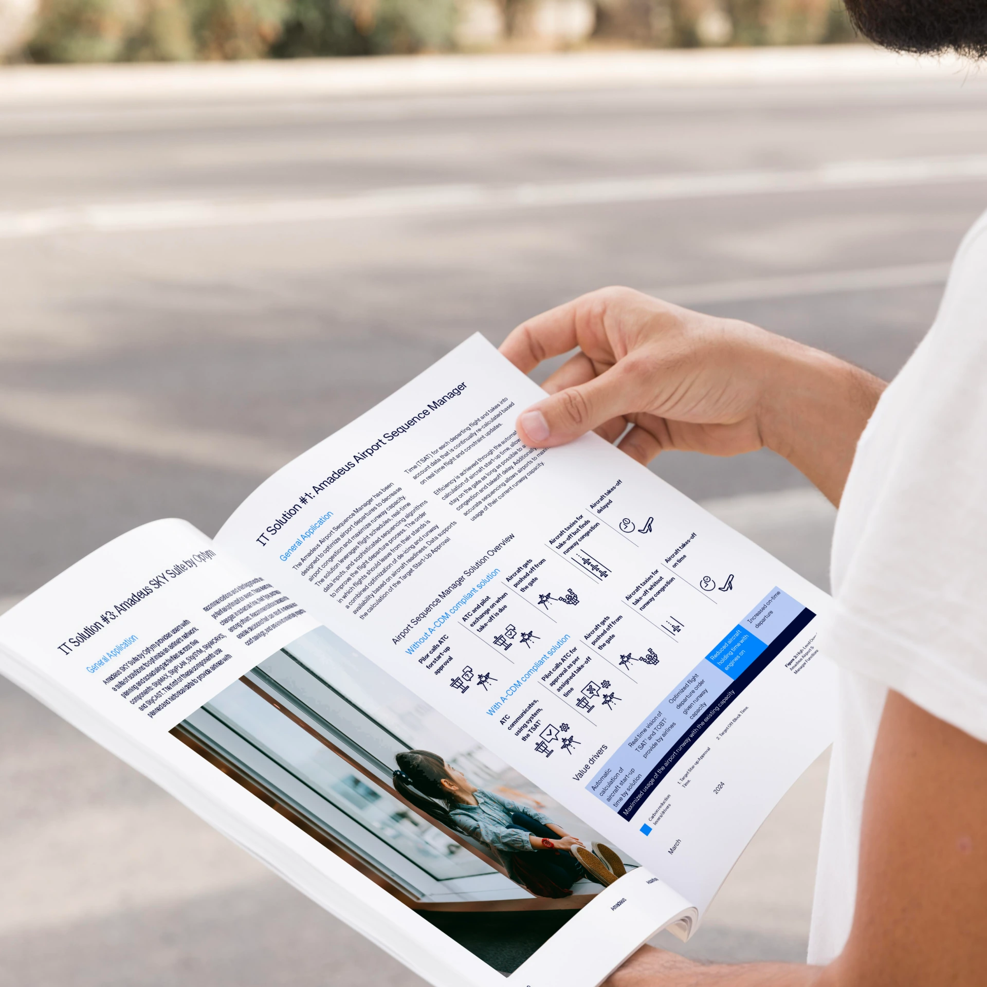 Reader browsing the printed report