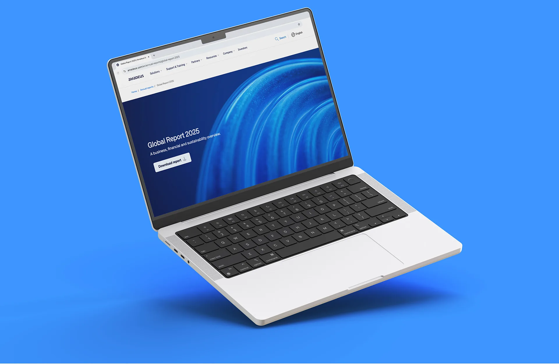 Global Report website on two laptops