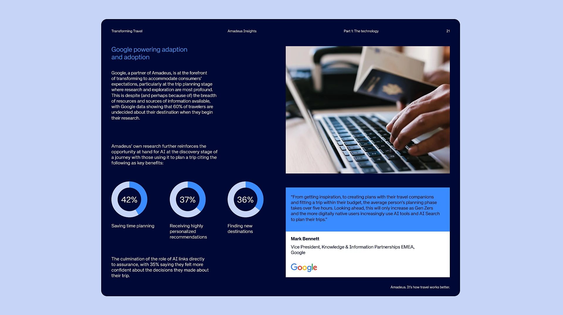 Transforming Travel report spread