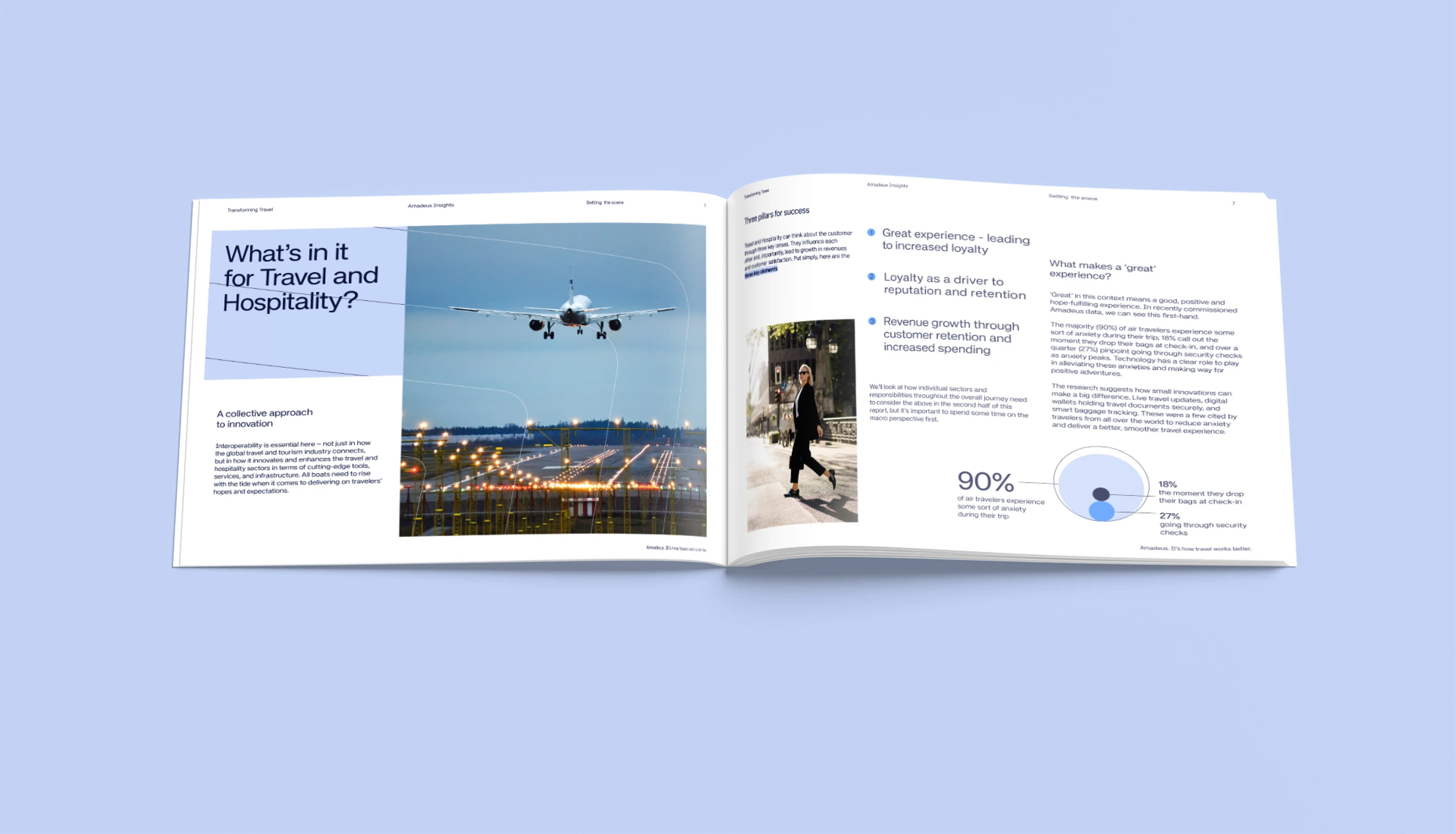 Transforming Travel report, open on a spread