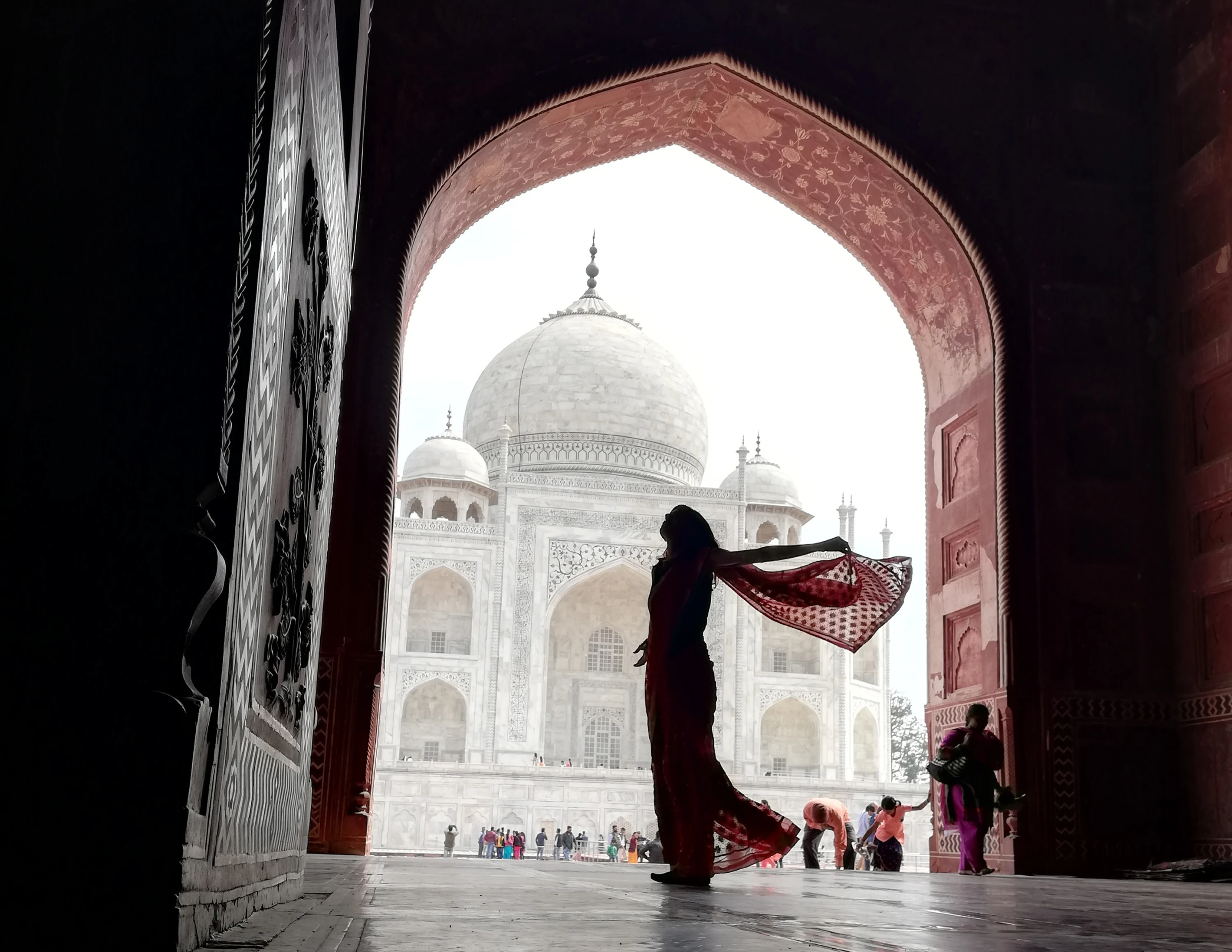 The Taj Mahal at dusk