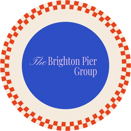 Coaster: cobalt centre, cream ring, red and cream chequered border