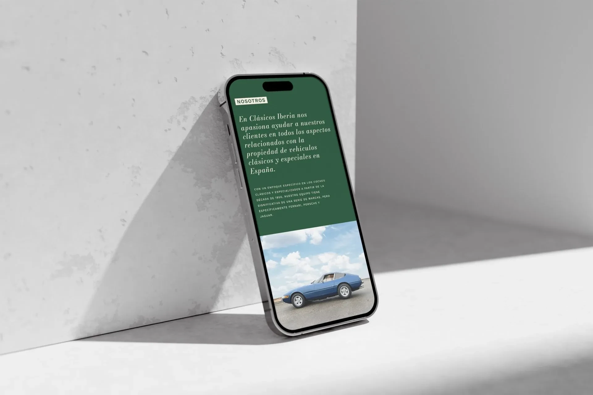 Clásicos Iberia website detail pages on phones