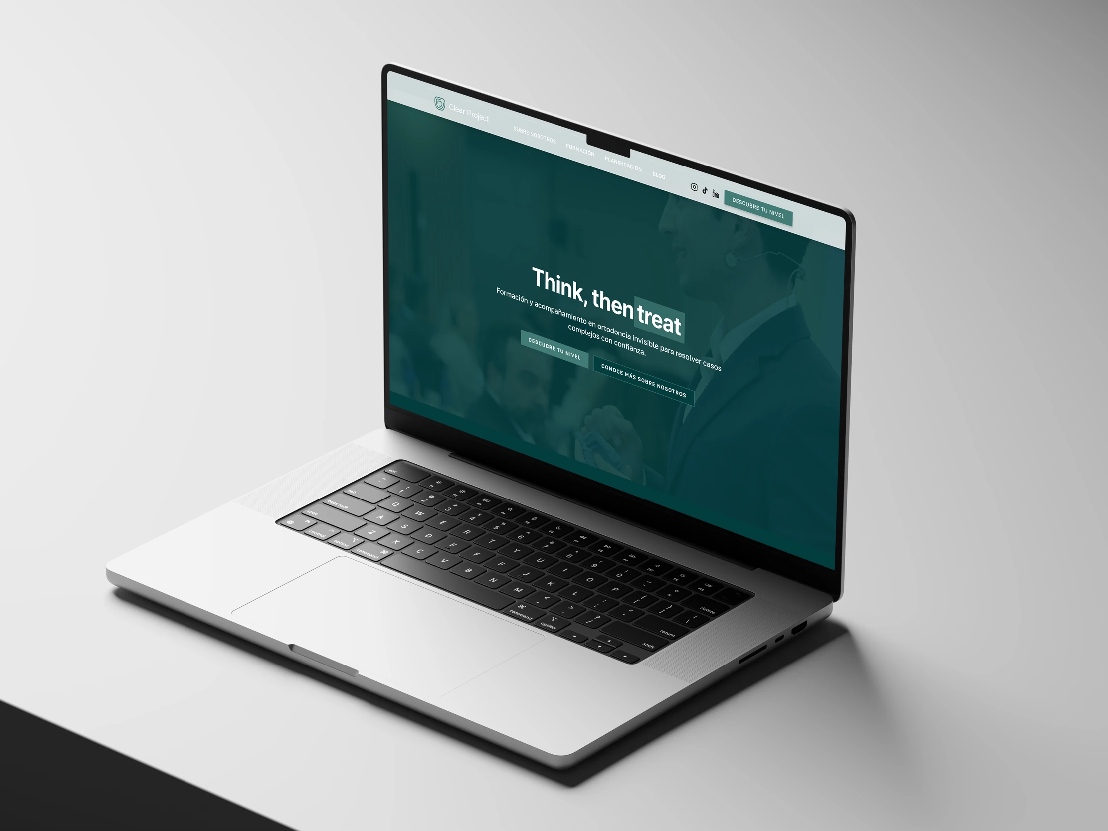 Clear Project website on a laptop