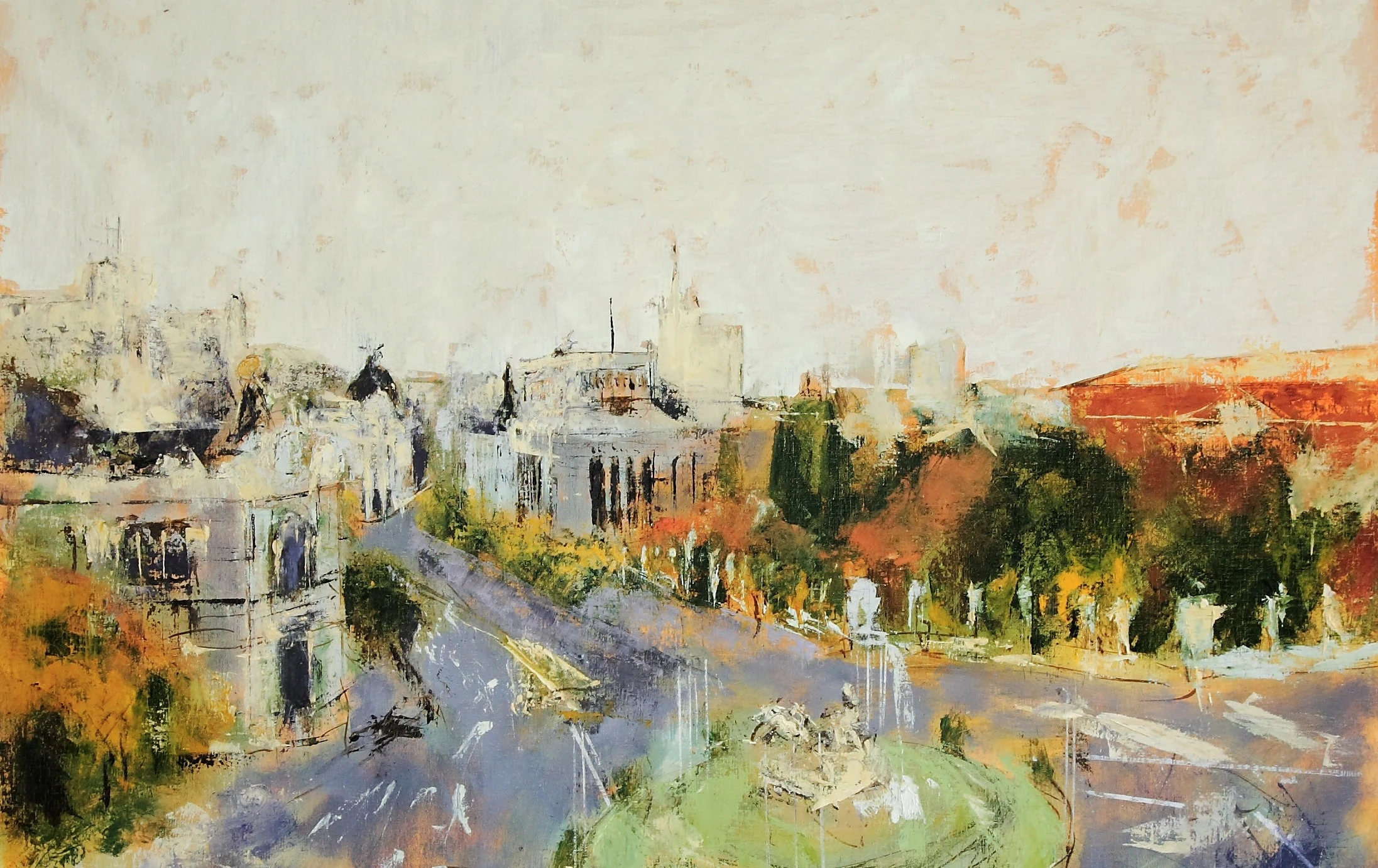 Painting of the Plaza de Cibeles and the Paseo del Prado, Madrid