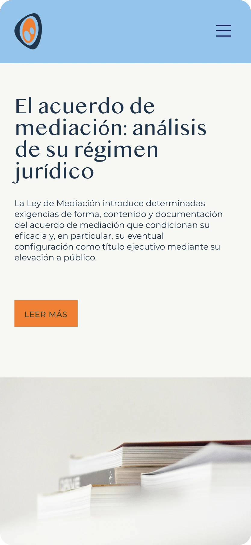 Article on the mobile site: El acuerdo de mediación, análisis de su régimen jurídico