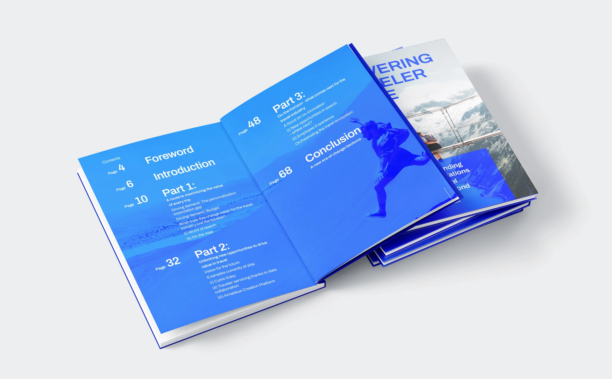 Printed report open at the contents spread