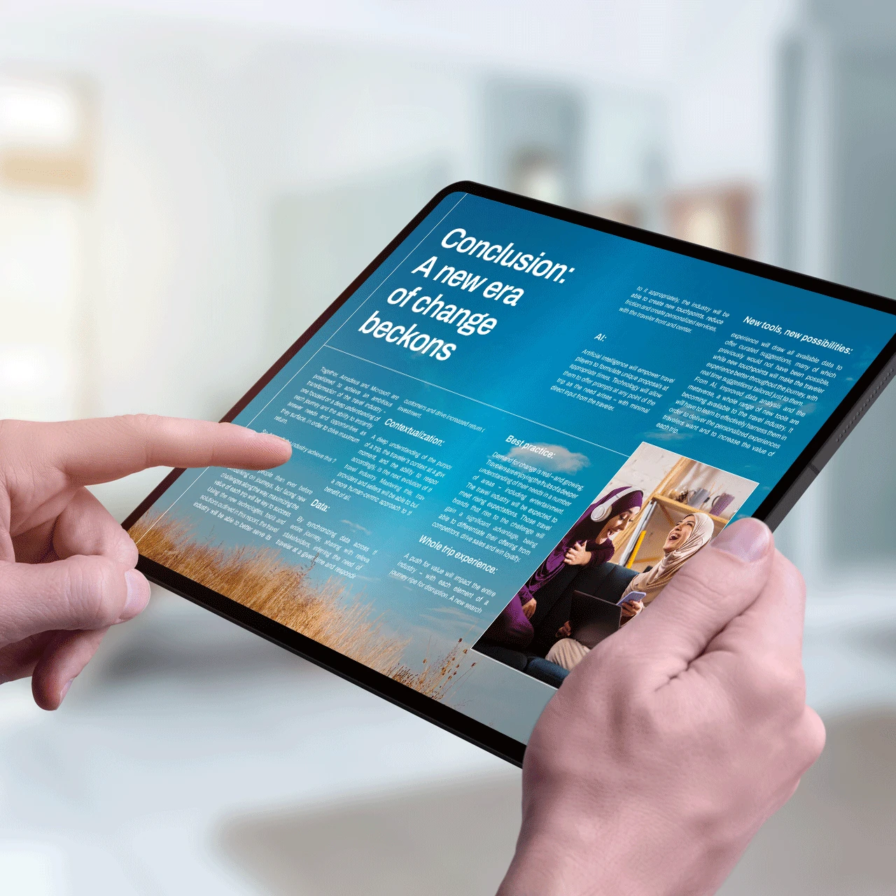 Report conclusion chapter on a tablet