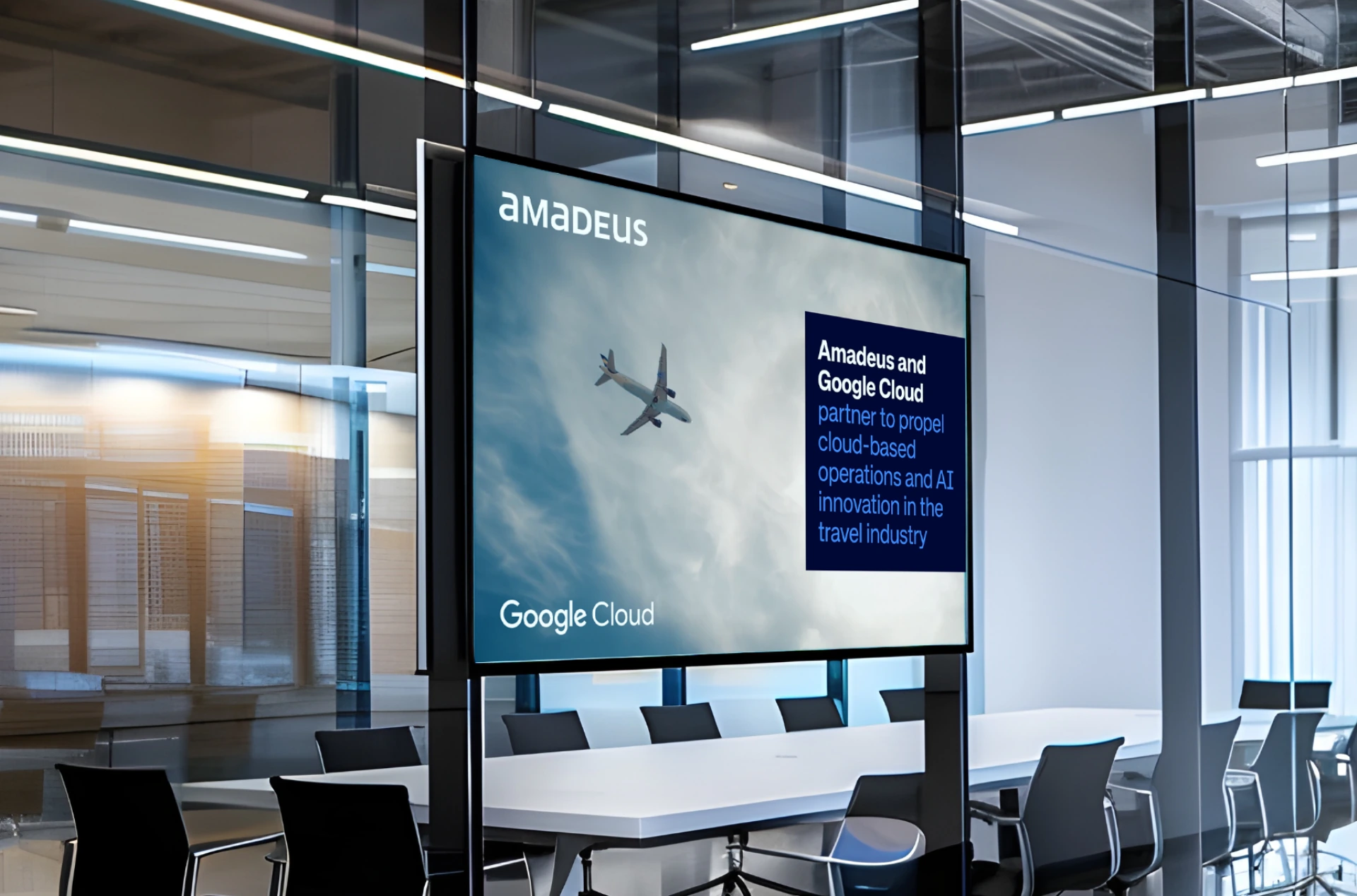 Digital signage screen at a conference hall