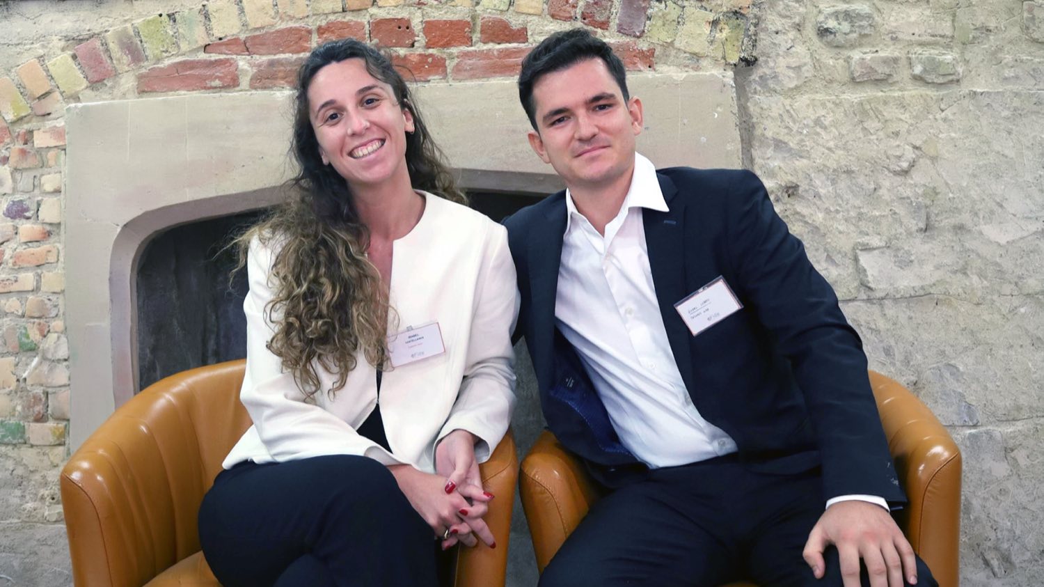 Two of the team at a client offsite