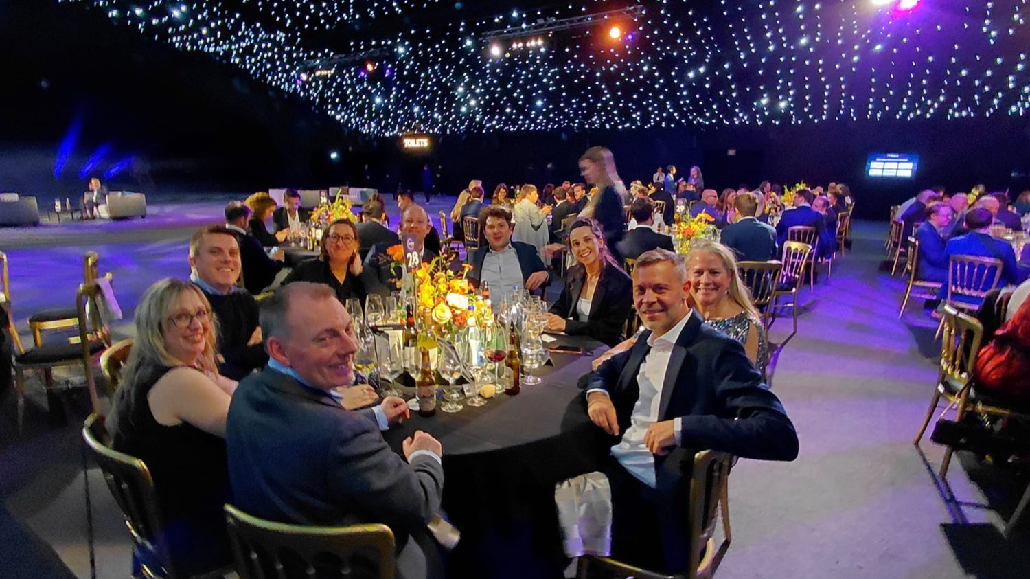 An awards dinner