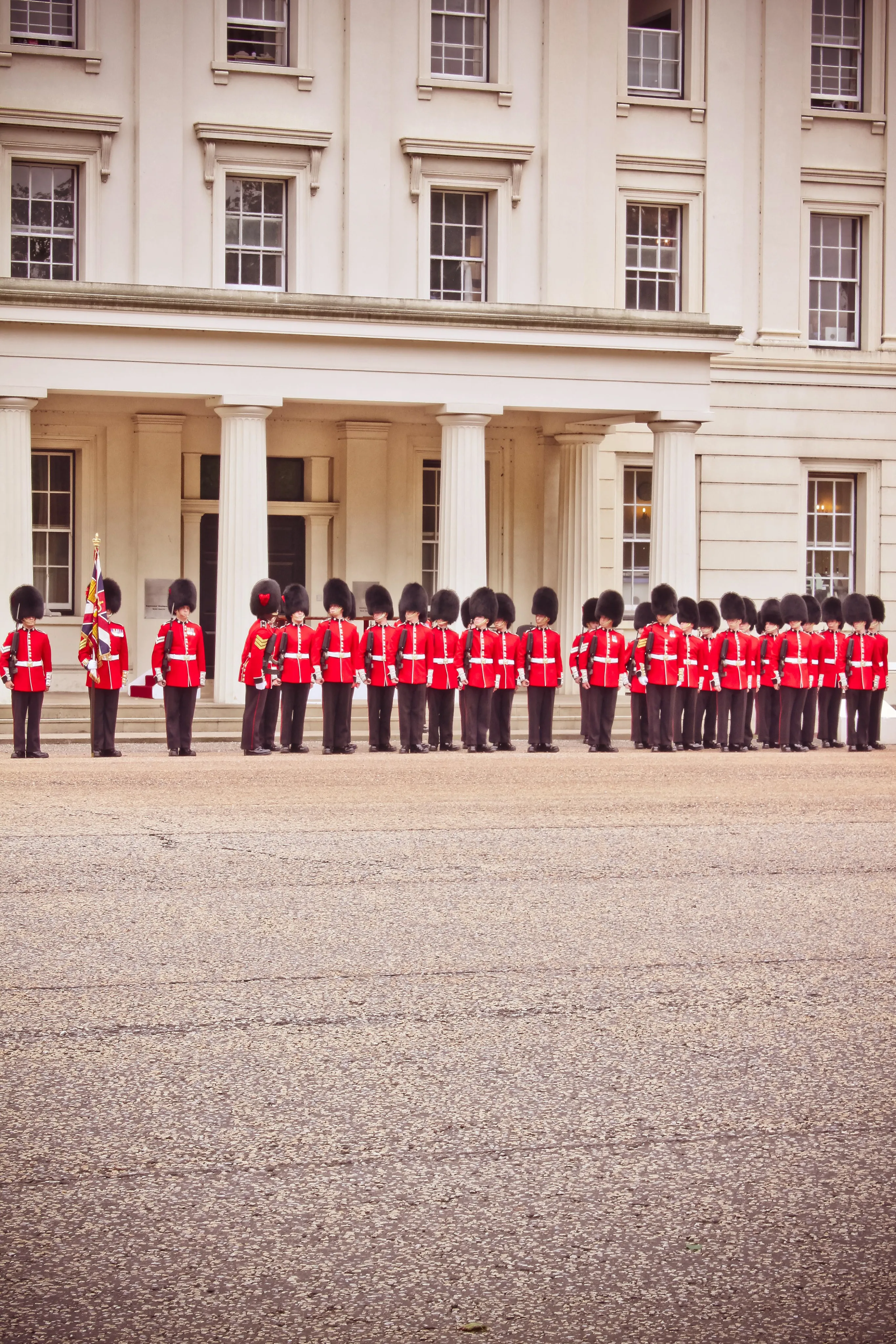 LCAM banner with the Queen's Guard