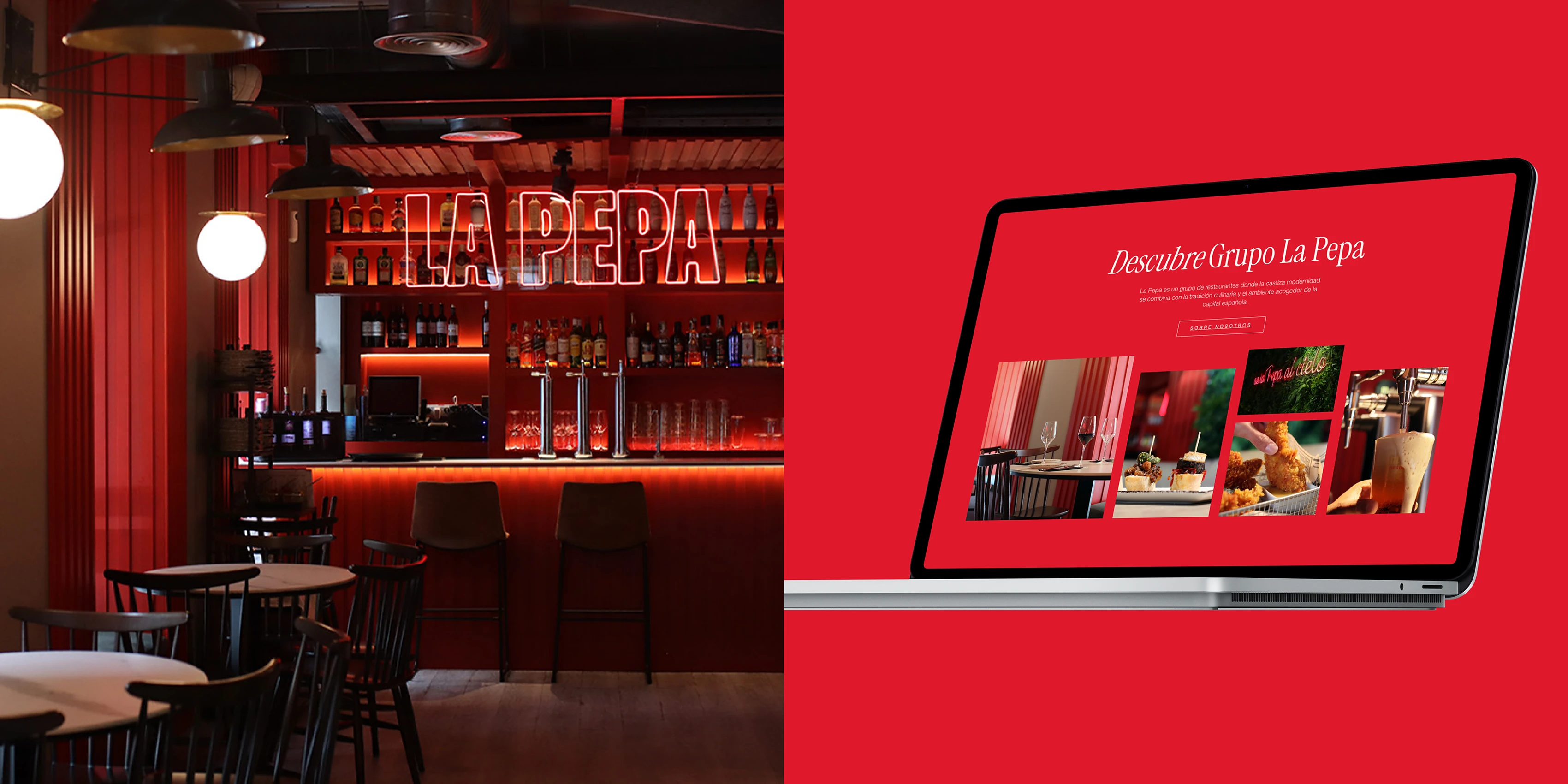 La Pepa website section on a laptop in perspective