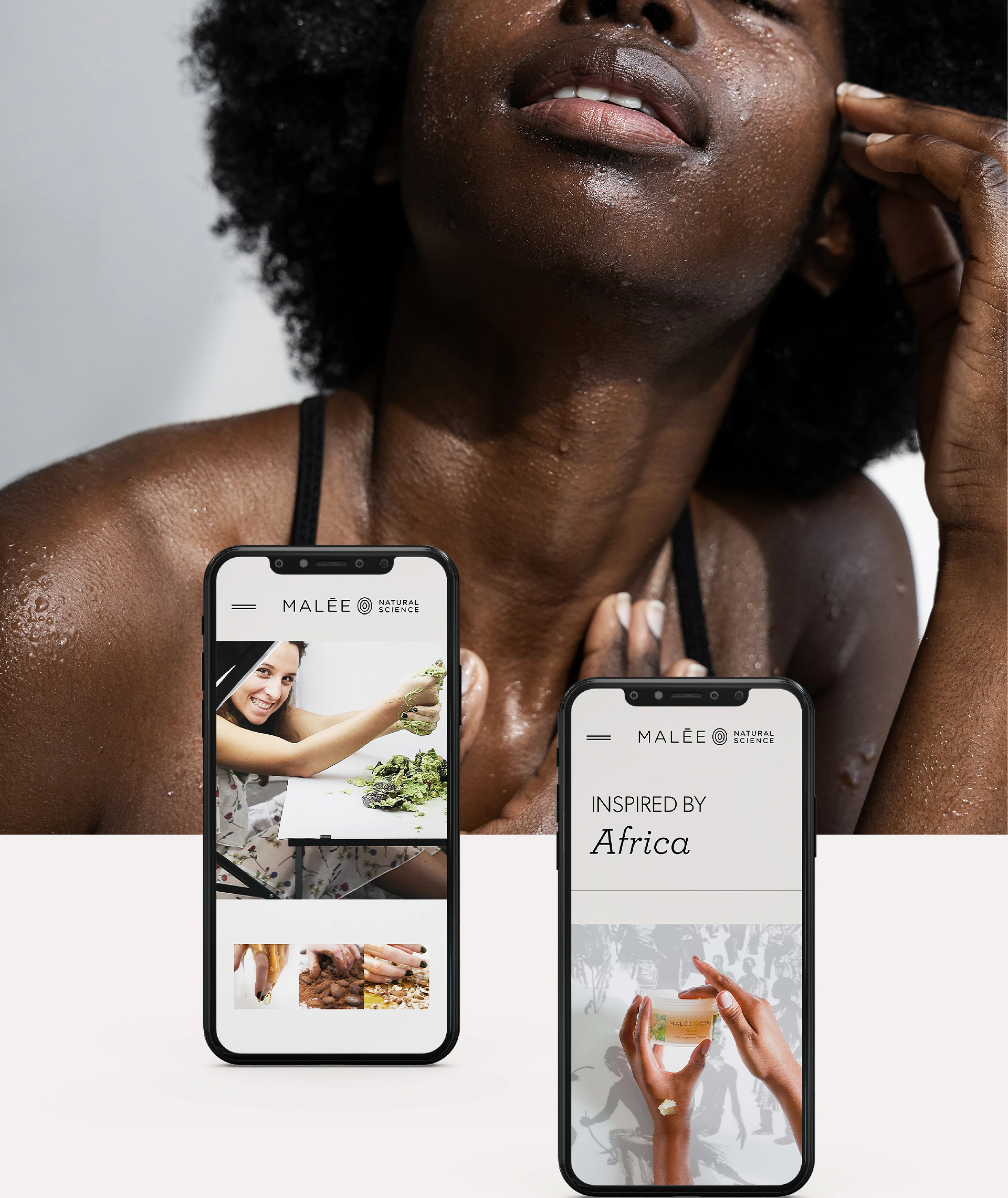 Portrait photography and Malée social posts on phones