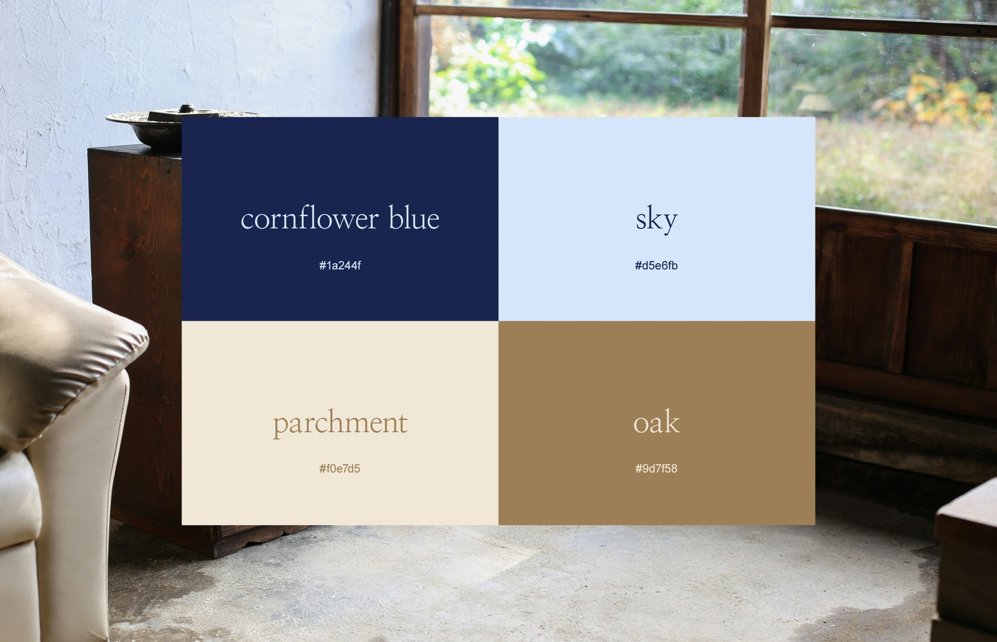 Interior scene behind the MDC colour palette