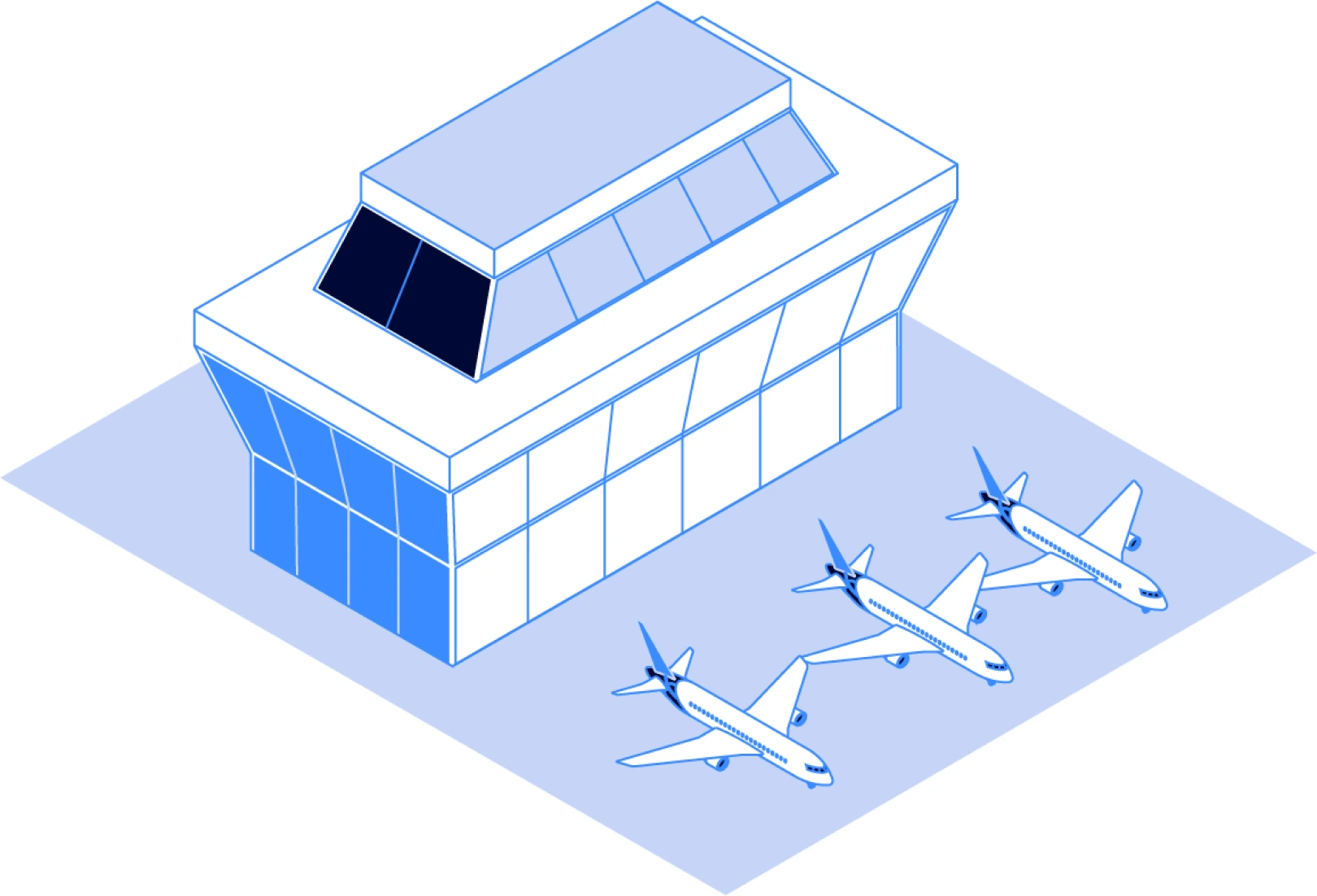Isometric airport infographic