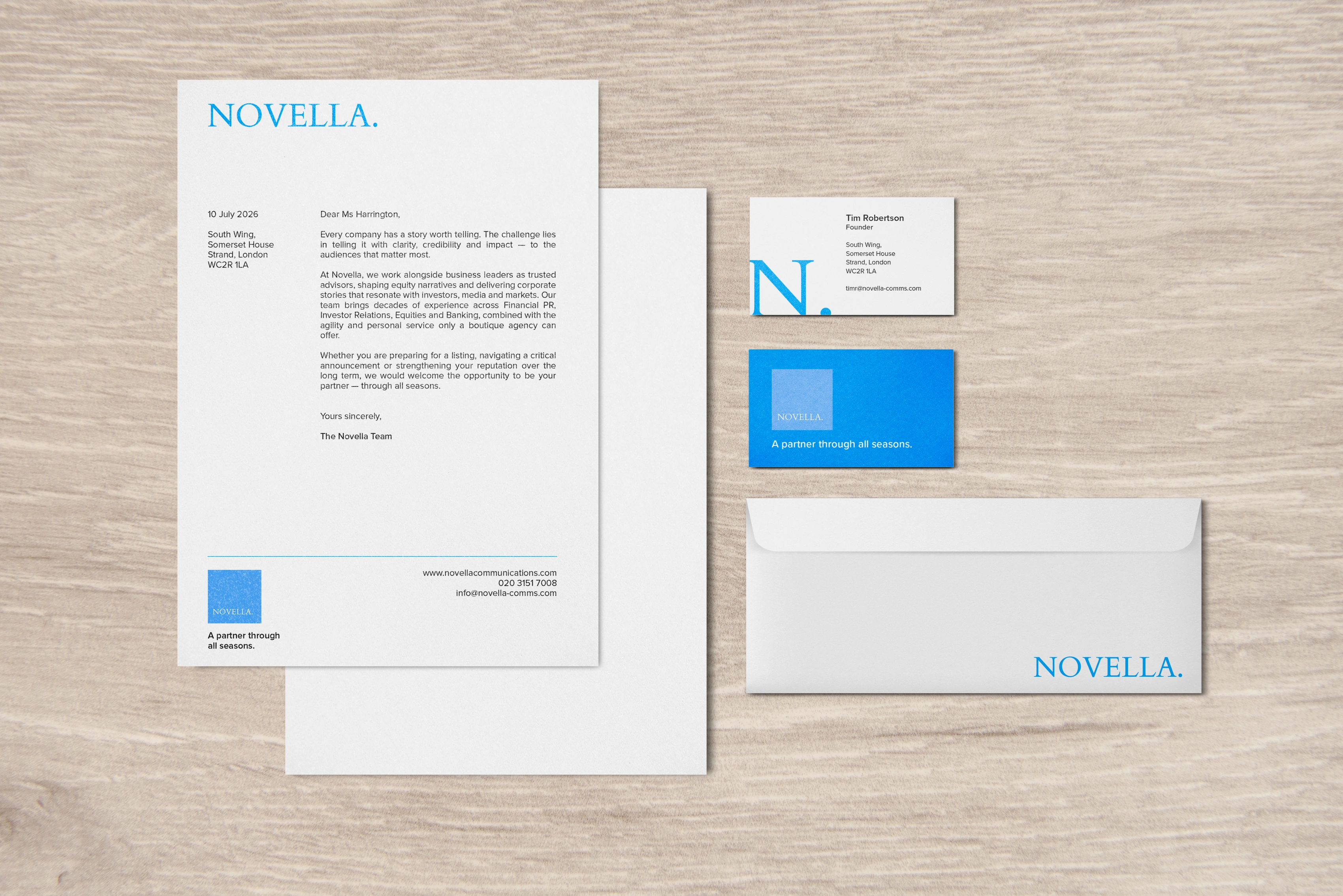 Novella stationery flat-lay