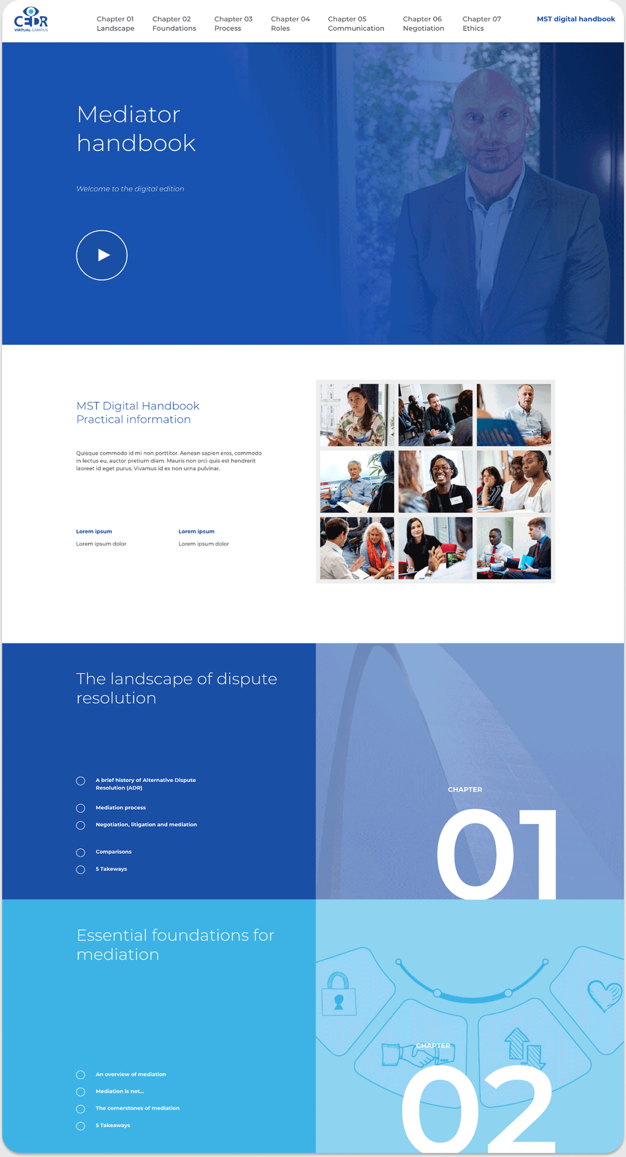 CEDR website, full-page view