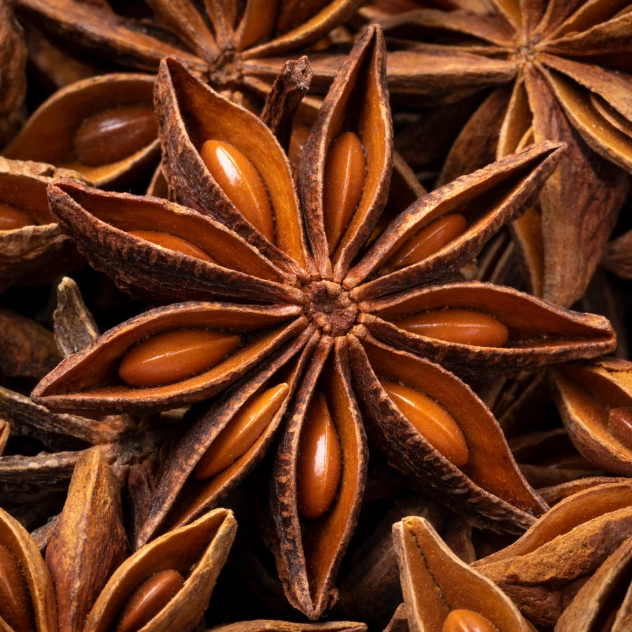 Star anise drying in the sun