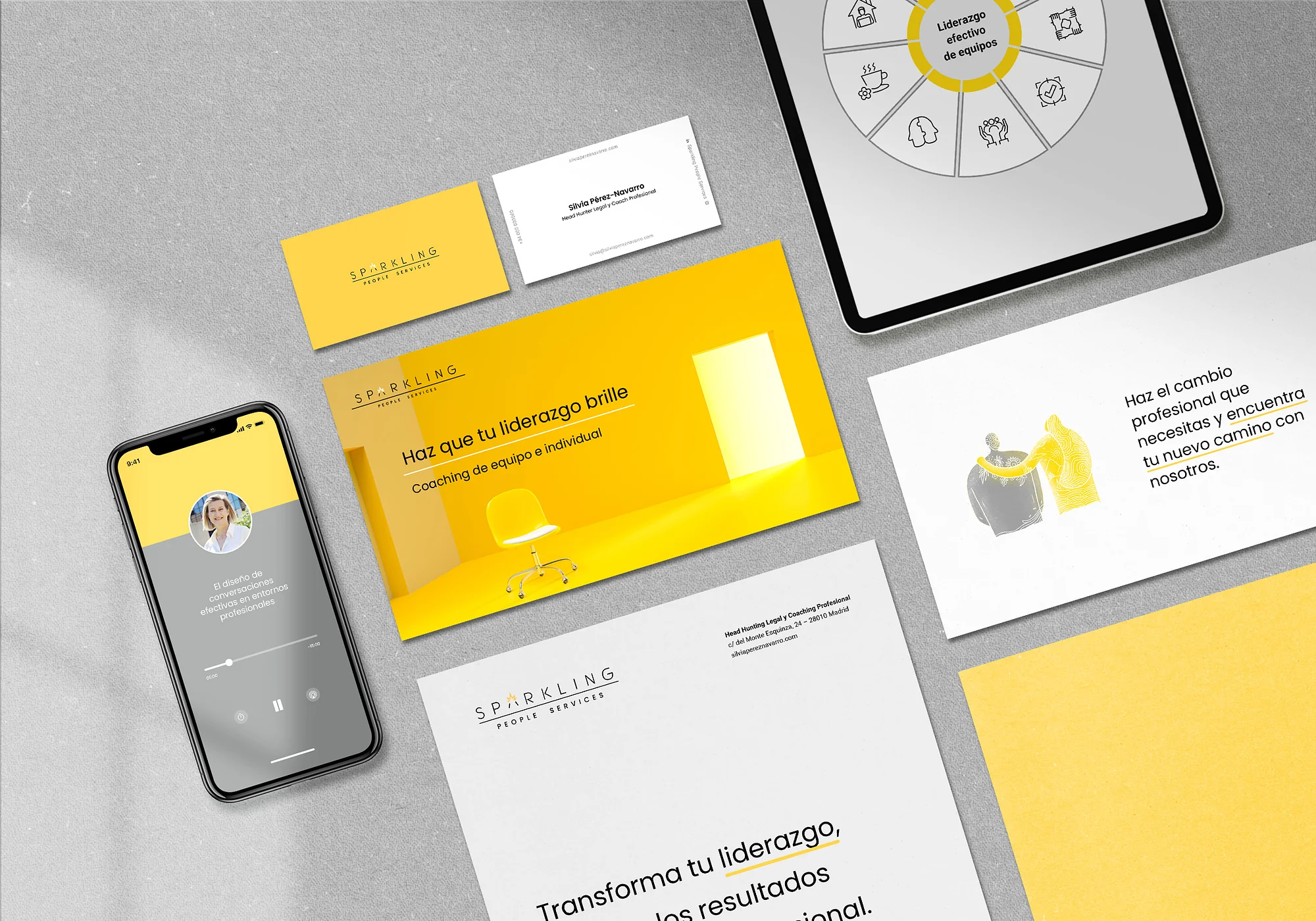 Sparkling People stationery and brand applications