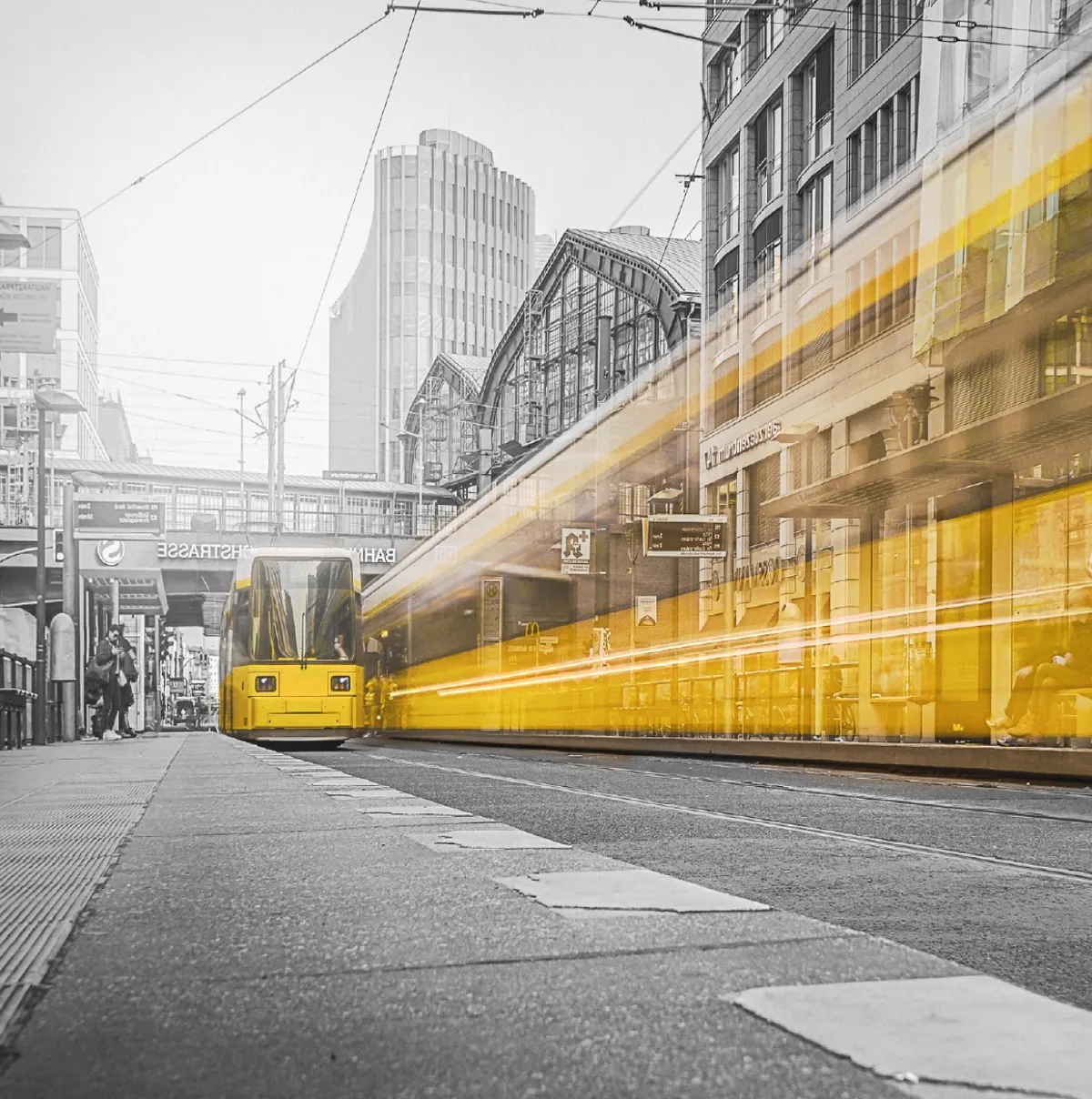 Tram photograph from the brand imagery