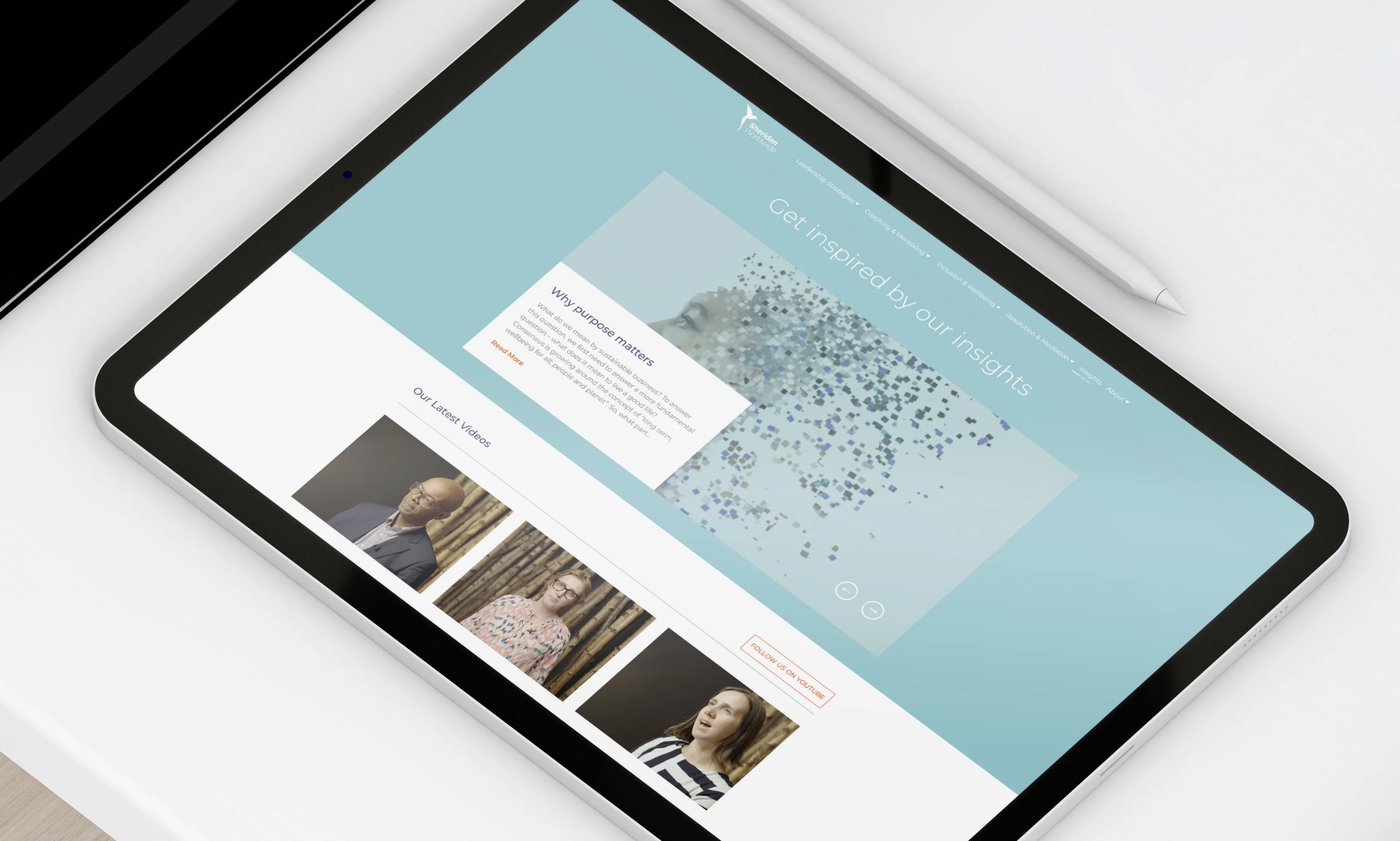 Sheridan Worldwide website on a tablet
