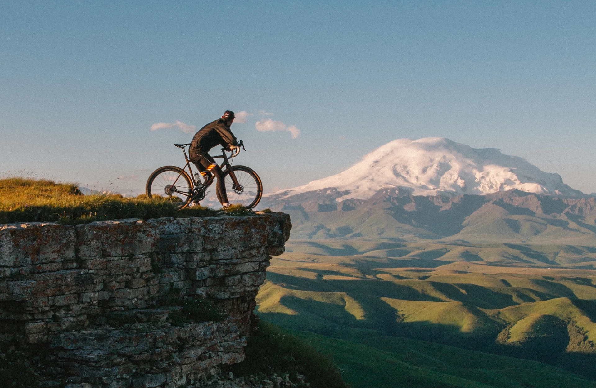Cyclist on a country road