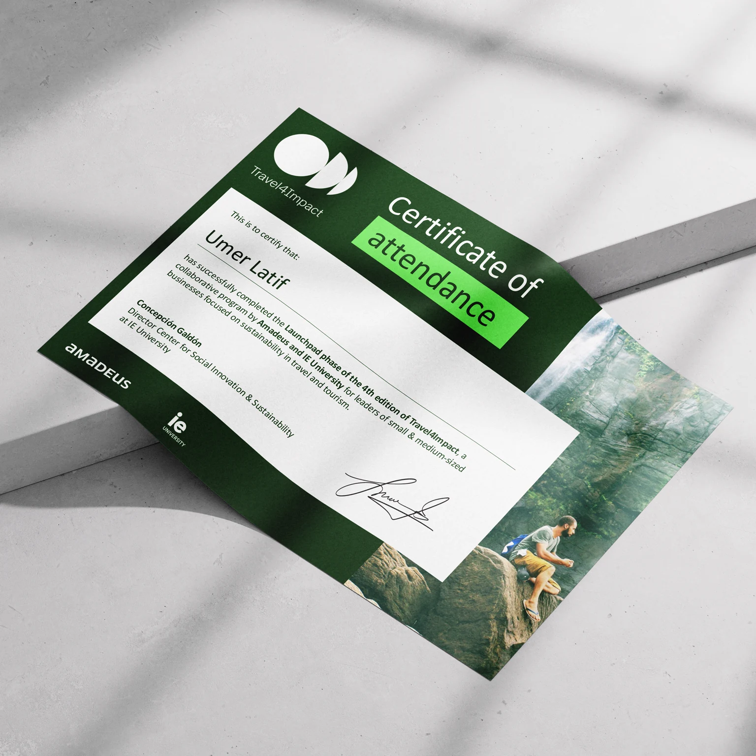 Travel4Impact certificate mockup