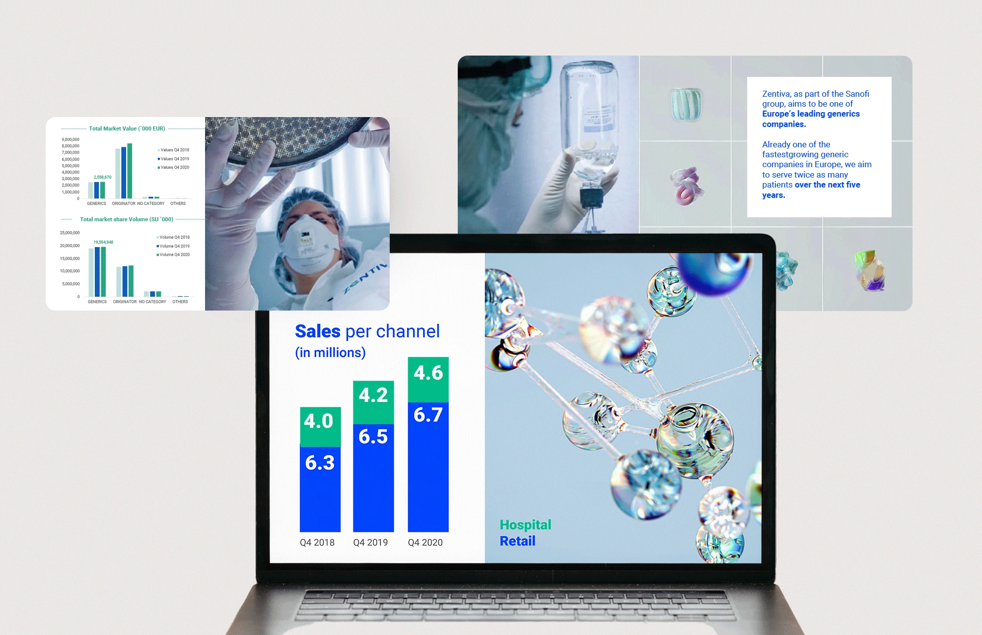 Zentiva presentation on a laptop